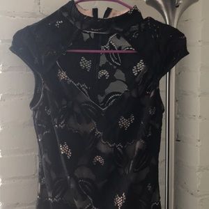 Nude Black Lace Dress